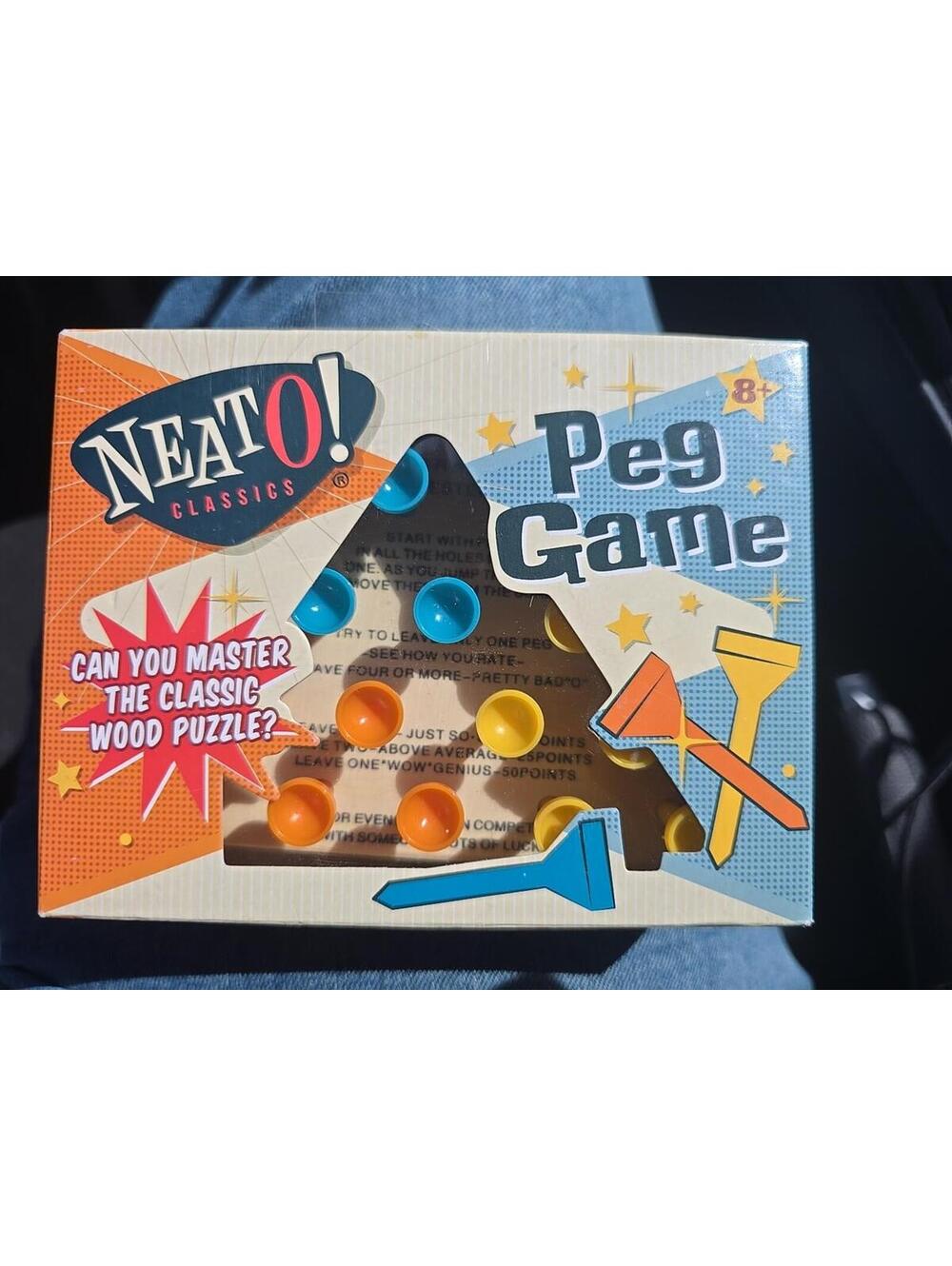 Toysmith Neato Classics Wooden Peg Game Puzzle Travel Size Strategy Retro New